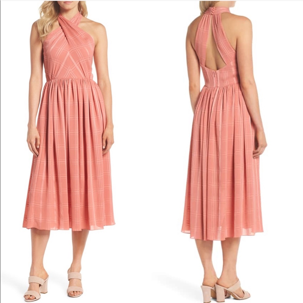 Gal Meets Glam Mia Twist Chiffon Midi Dress